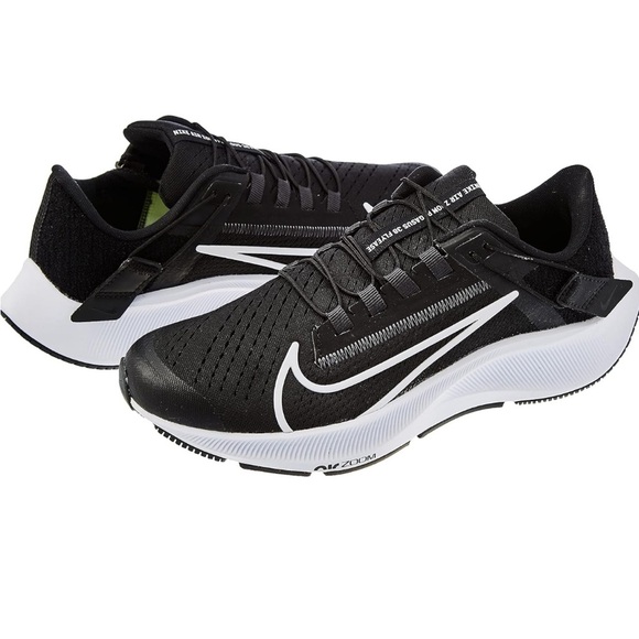 Nike Air Zoom Pegasus 38 Black & White Side Zip Velcro Closure Women’s Size 9 - Picture 1 of 15
